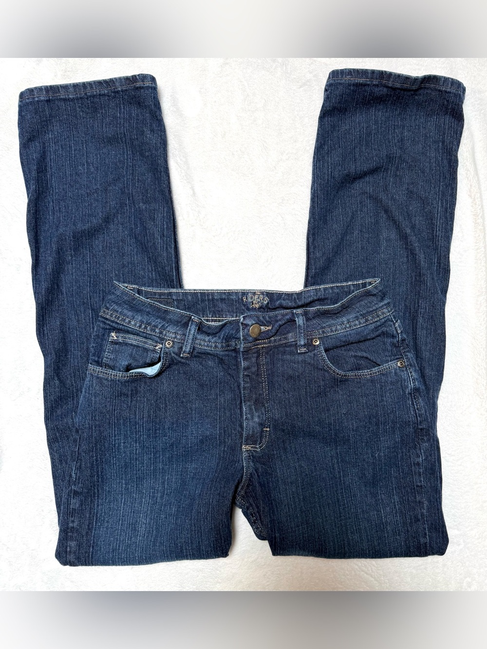 Lee Riders Dark Blue Women's Straight-Leg Jeans Size 10
